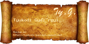 Tyukodi Györgyi névjegykártya